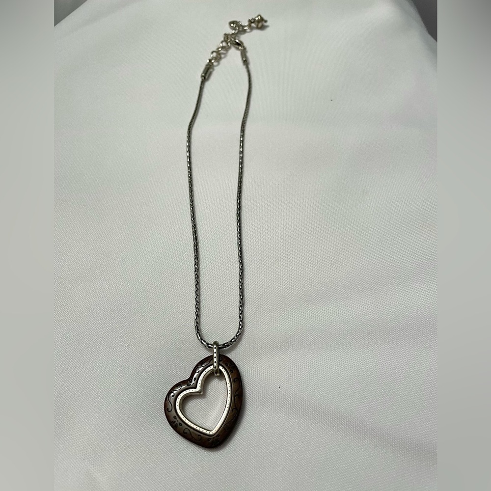 Brighton necklace, heart, reversible, black/brown